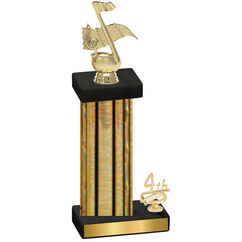 Accented Single Gold Glacier Fourth Place Music Trophy