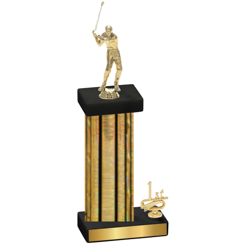 Accented Single Gold Glacier First Place Golf Trophy