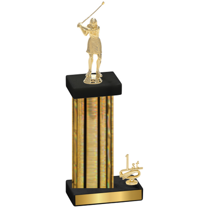 Accented Single Gold Glacier First Place Golf Trophy