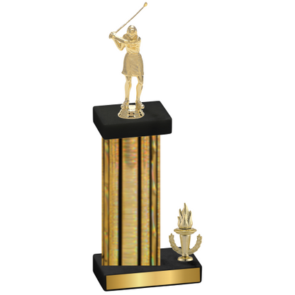 Accented Single Gold Glacier Victory Golf Trophy