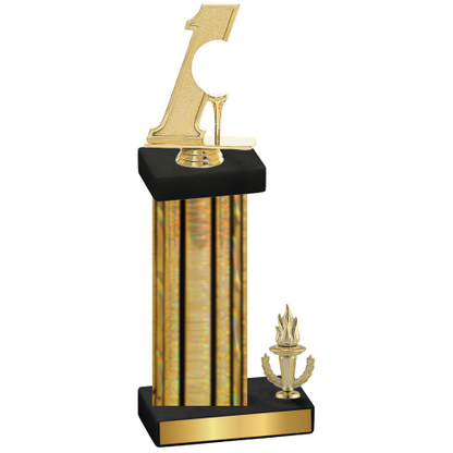 Accented Single Gold Glacier Victory Golf Trophy