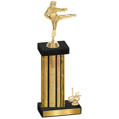 Accented Single Gold Glacier First Place Karate Trophy