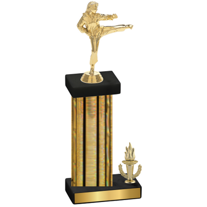 Accented Single Gold Glacier Victory Karate Trophy