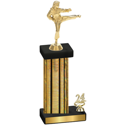 Accented Single Gold Glacier Year Karate Trophy