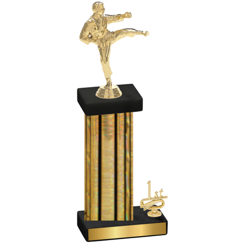 Accented Single Gold Glacier First Place Karate Trophy