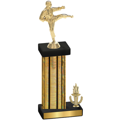 Accented Single Gold Glacier Victory Karate Trophy