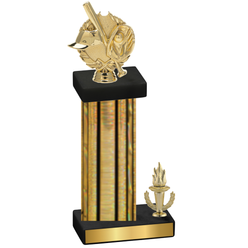 Accented Single Gold Glacier Victory Baseball Trophy