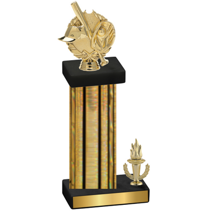 Accented Single Gold Glacier Victory Baseball Trophy