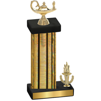 Accented Single Gold Glacier Victory Academics Trophy