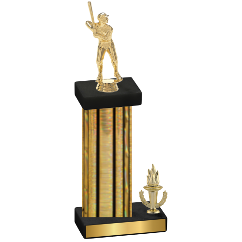 Accented Single Gold Glacier Victory Baseball Trophy