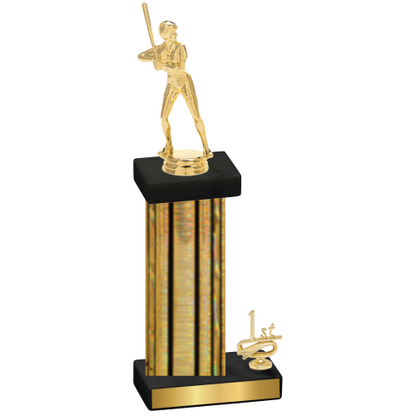 Accented Single Gold Glacier First Place Softball Trophy