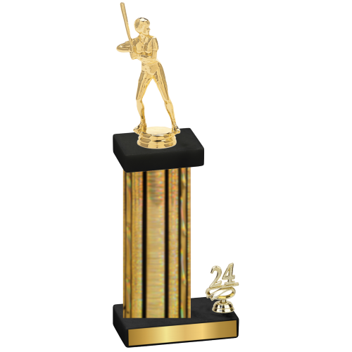 Accented Single Gold Glacier Year Softball Trophy