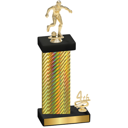 Accented Single Gold Carbon Fiber Fourth Place Soccer Trophy