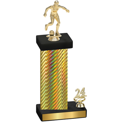 Accented Single Gold Carbon Fiber Year Soccer Trophy