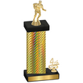 Accented Single Gold Carbon Fiber Fourth Place Rugby Trophy