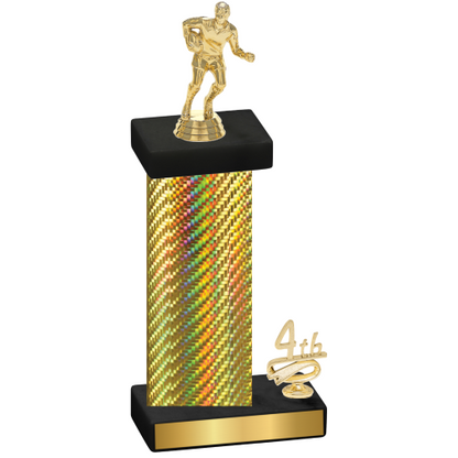 Accented Single Gold Carbon Fiber Fourth Place Rugby Trophy