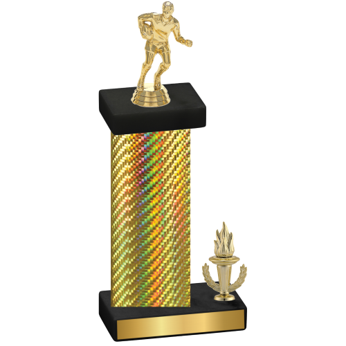 Accented Single Gold Carbon Fiber Victory Rugby Trophy