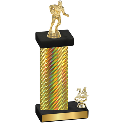 Accented Single Gold Carbon Fiber Year Rugby Trophy