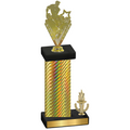 Accented Single Gold Carbon Fiber Victory Rugby Trophy