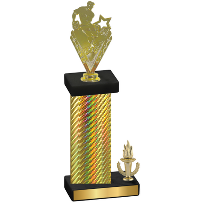 Accented Single Gold Carbon Fiber Victory Rugby Trophy