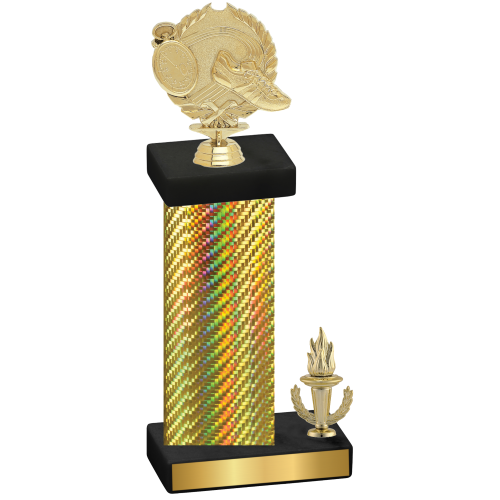 Accented Single Gold Carbon Fiber Victory Running Trophy