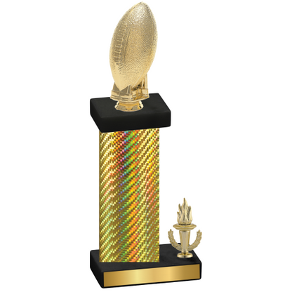 Accented Single Gold Carbon Fiber Victory Football Trophy