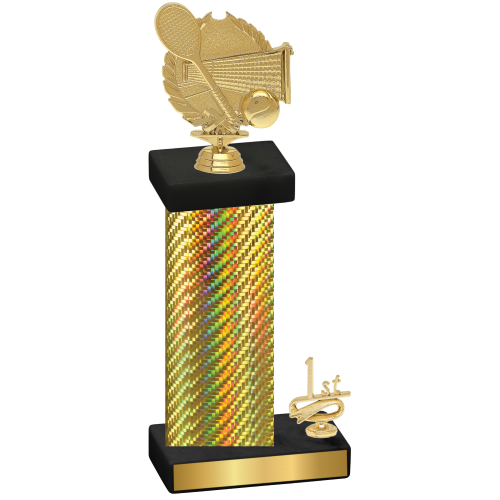 Accented Single Gold Carbon Fiber First Place Tennis Trophy