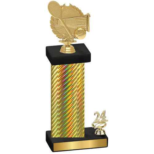 Accented Single Gold Carbon Fiber Year Tennis Trophy