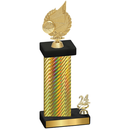 Accented Single Gold Carbon Fiber Year Volleyball Trophy