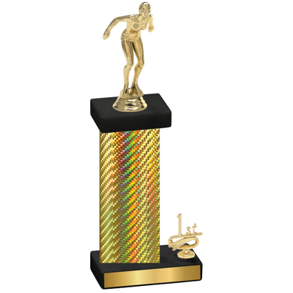 Accented Single Gold Carbon Fiber First Place Tennis Trophy