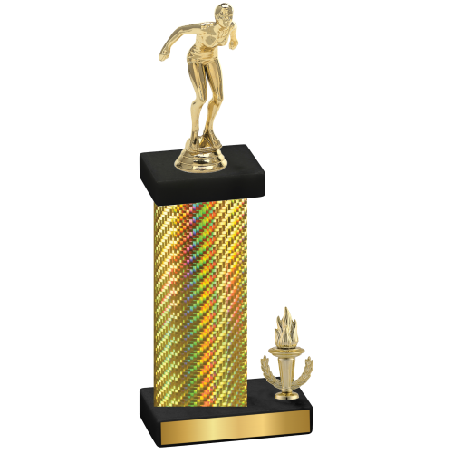 Accented Single Gold Carbon Fiber Victory Tennis Trophy