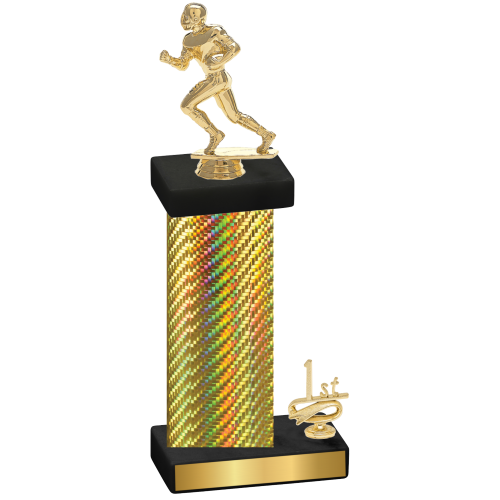 Accented Single Gold Carbon Fiber First Place Football Trophy