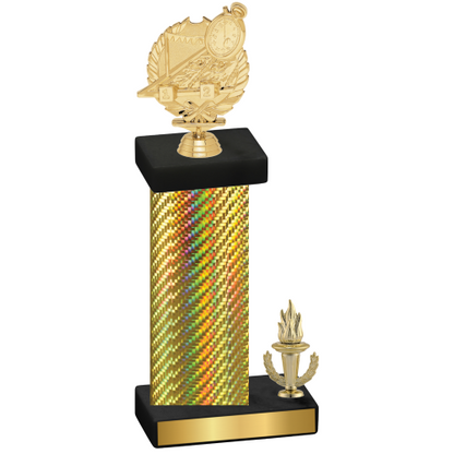 Accented Single Gold Carbon Fiber Victory Swimming Trophy