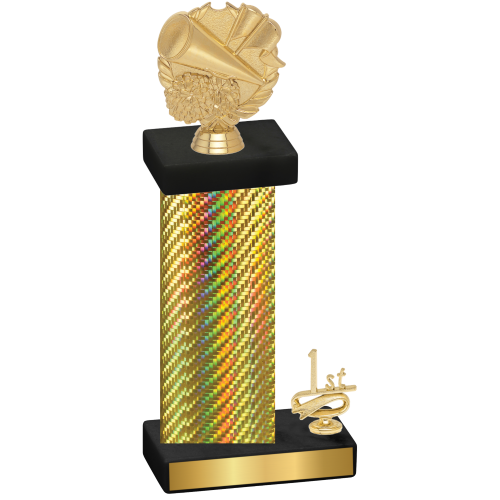 Accented Single Gold Carbon Fiber First Place Cheerleading Trophy