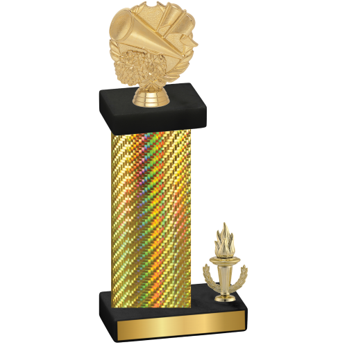 Accented Single Gold Carbon Fiber Victory Cheerleading Trophy