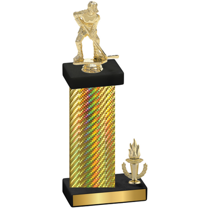 Accented Single Gold Carbon Fiber Victory Hockey Trophy