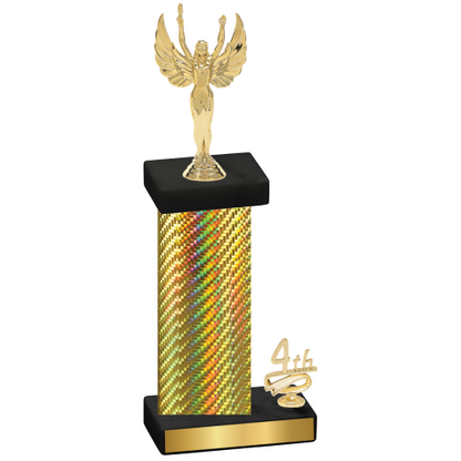 Accented Single Gold Carbon Fiber Fourth Place Victory Trophy