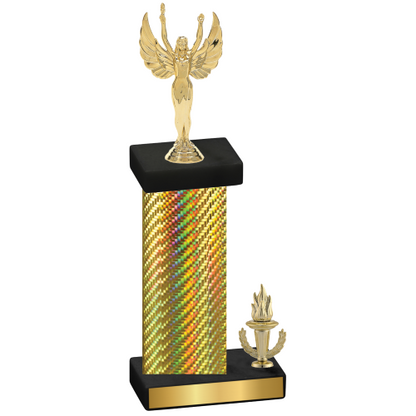 Accented Single Gold Carbon Fiber Victory Victory Trophy