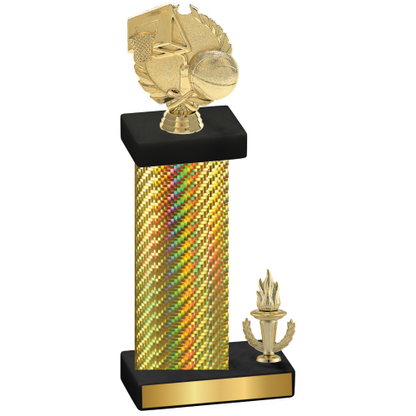 Accented Single Gold Carbon Fiber Victory Basketball Trophy