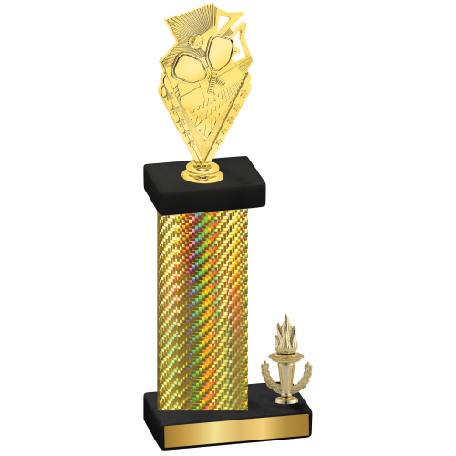 Accented Single Gold Carbon Fiber Victory Pickleball Trophy