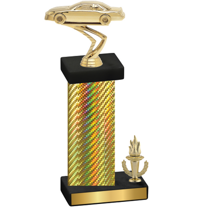 Accented Single Gold Carbon Fiber Victory Cars Trophy