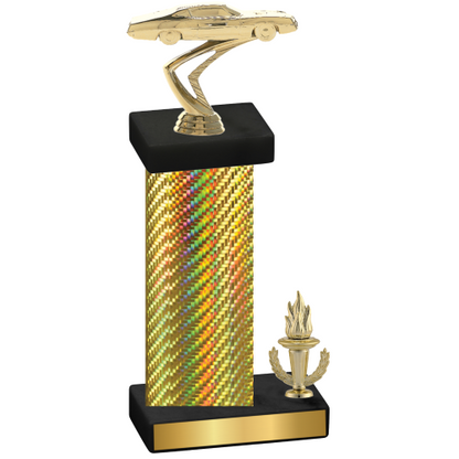 Accented Single Gold Carbon Fiber Victory Cars Trophy