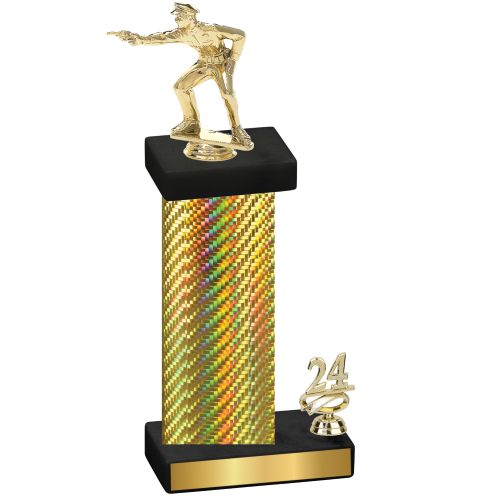 Accented Single Gold Carbon Fiber Year Shooter Trophy