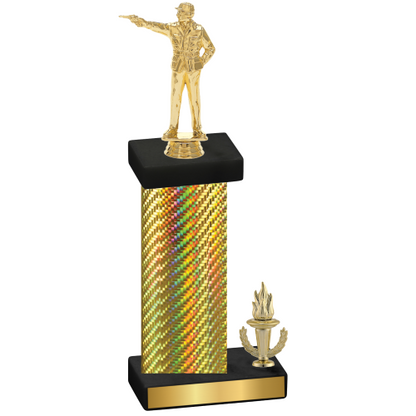 Accented Single Gold Carbon Fiber Victory Shooter Trophy