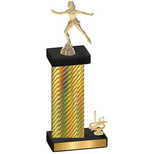 Accented Single Gold Carbon Fiber First Place Skater Trophy