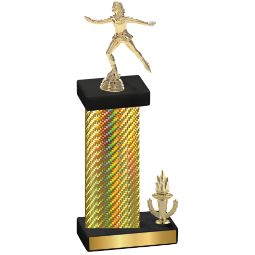 Accented Single Gold Carbon Fiber Victory Skater Trophy