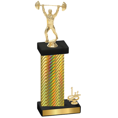 Accented Single Gold Carbon Fiber First Place Weights Trophy