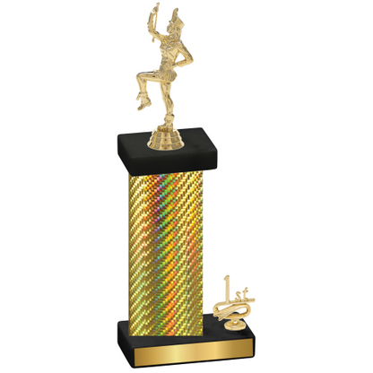 Accented Single Gold Carbon Fiber First Place Majorette Trophy