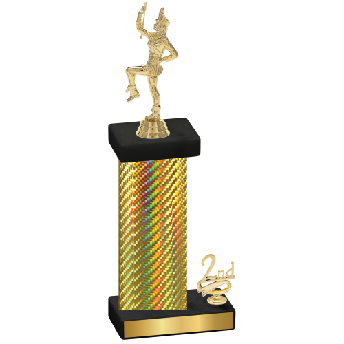 Accented Single Gold Carbon Fiber Second Place Majorette Trophy