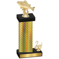 Accented Single Gold Carbon Fiber Second Place Fishing Trophy